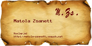 Matola Zsanett névjegykártya